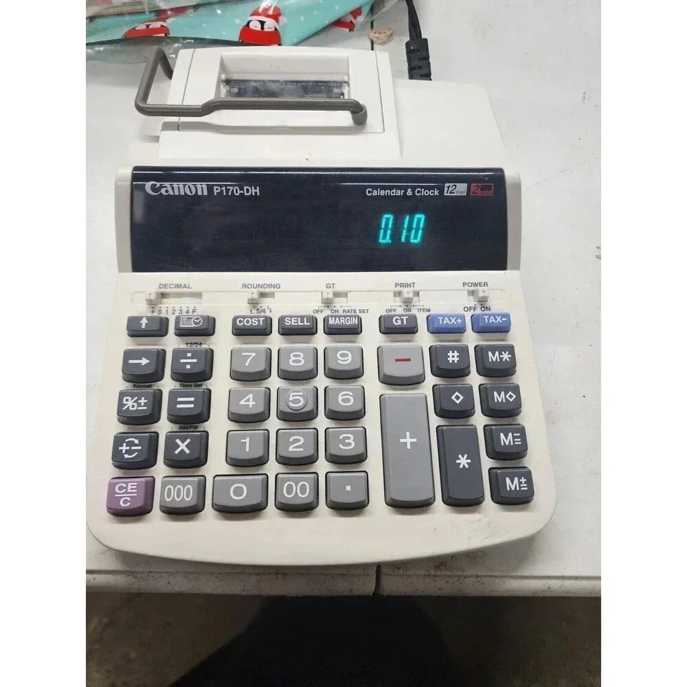 Canon P170-DH Desktop Electronic Printer 12 Digit Calculator Clock & Calendar - Picture 2 of 5